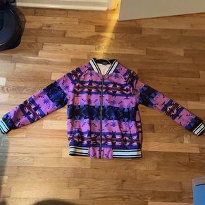 Geo purple women’s bomber jacket
